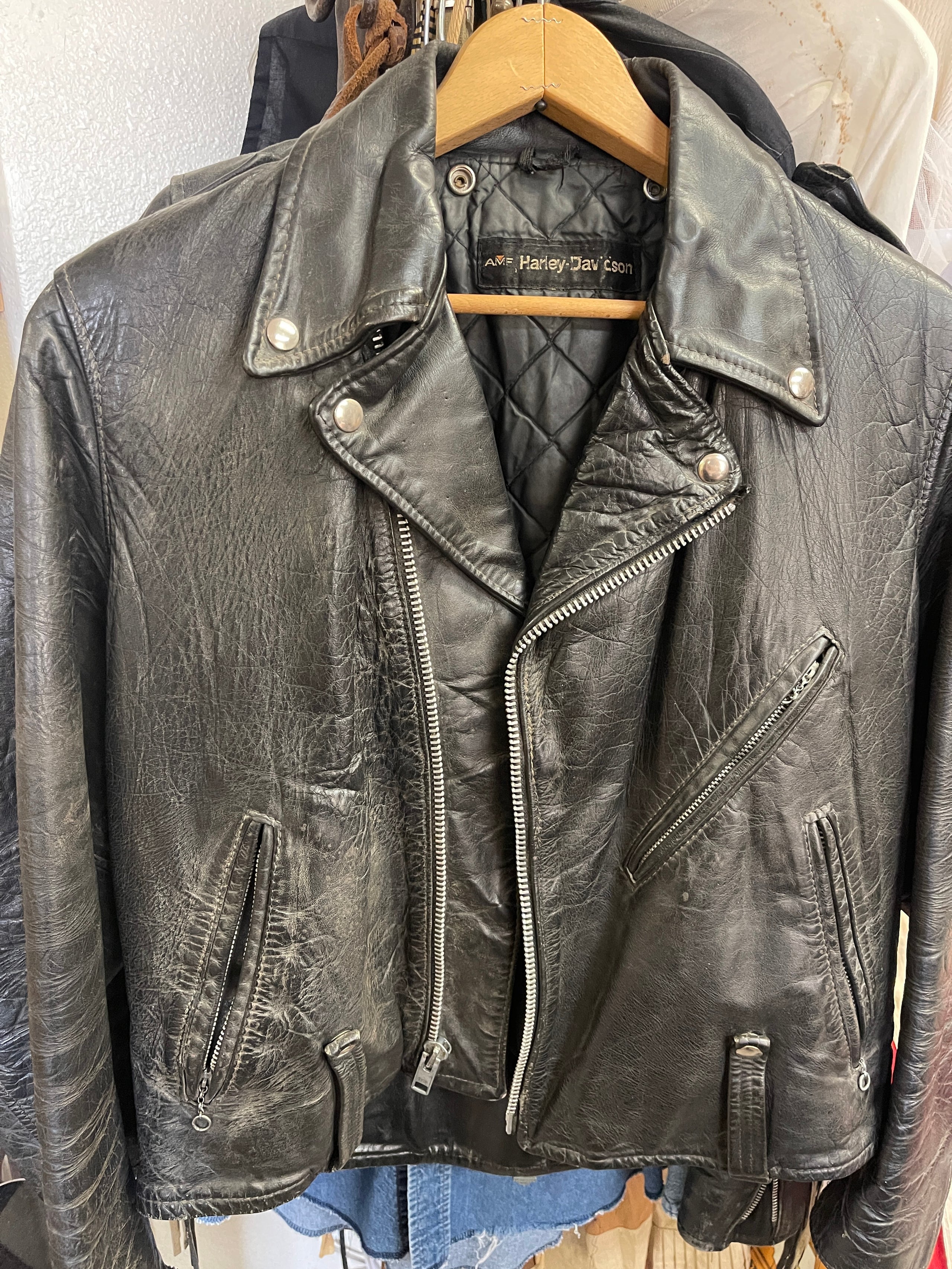 Amf harley davidson leather jacket on sale
