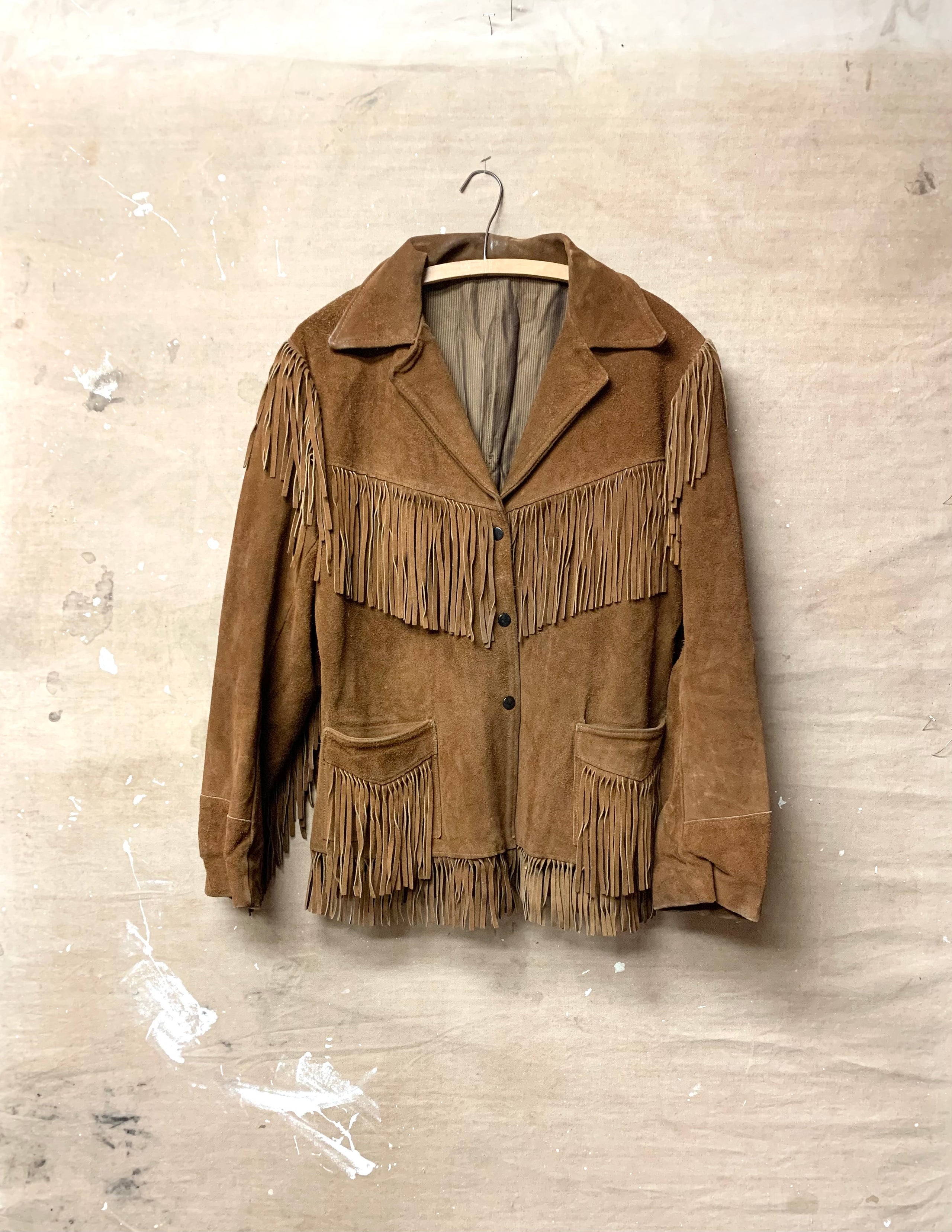 1960s Brown Suede Fringe Jacket Santa Fe Vintage
